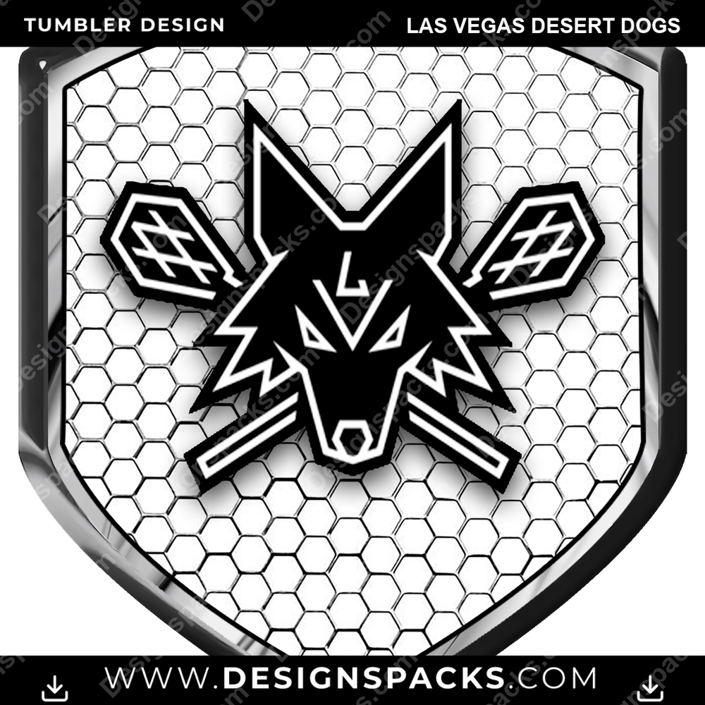 Lacrosse Shield Las Vegas Desert Dogs Tumbler Digital Wrap Design