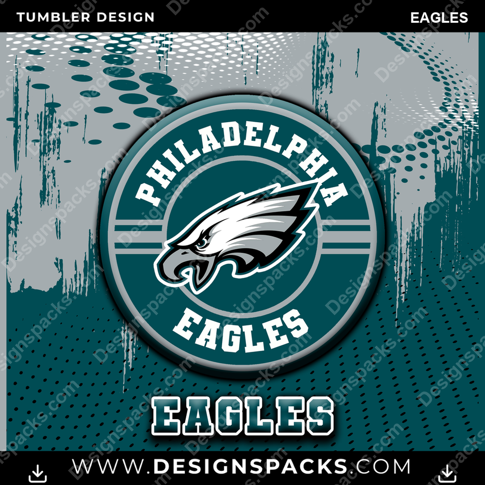 Football Dot Logo Eagles Tumbler Digital Wrap Design