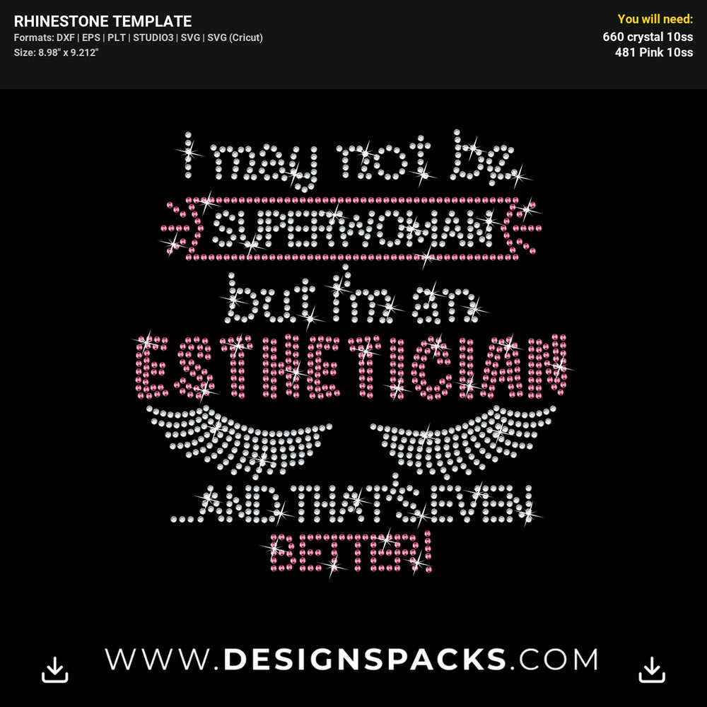 Esthetician Beauty Skincare Lash Rhinestone Digital Template