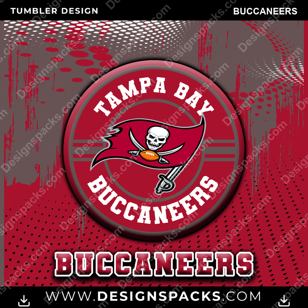 Football Dot Logo Buccaneers Tumbler Digital Wrap Design