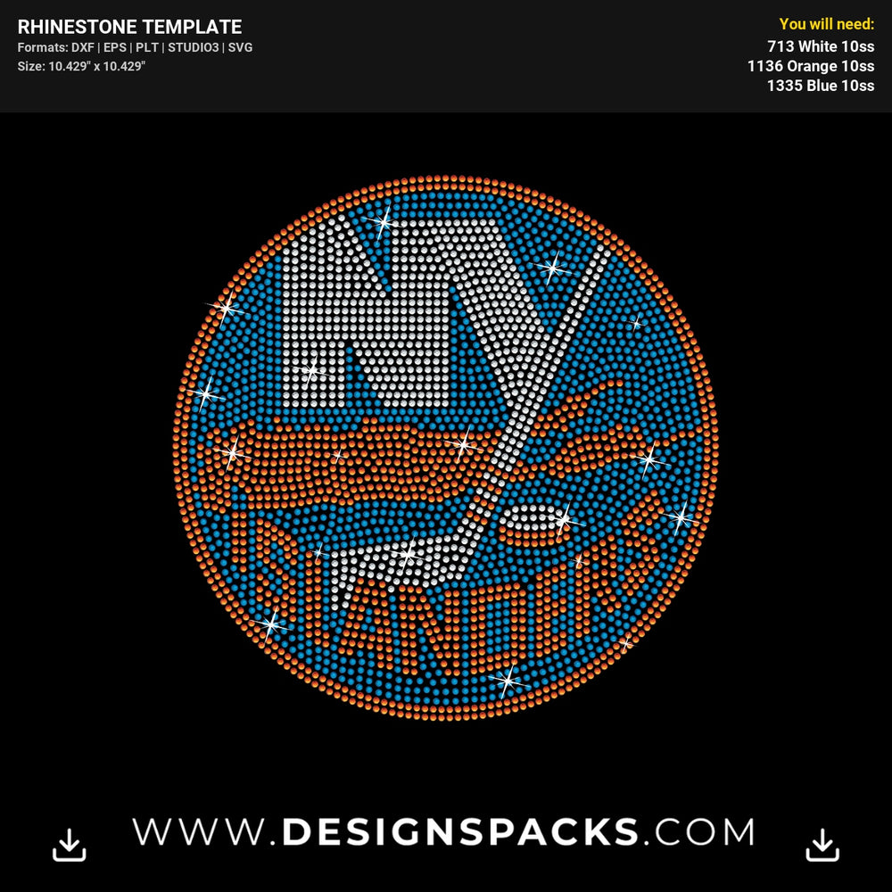 New York Islanders Nhl Rhinestone Digital Template