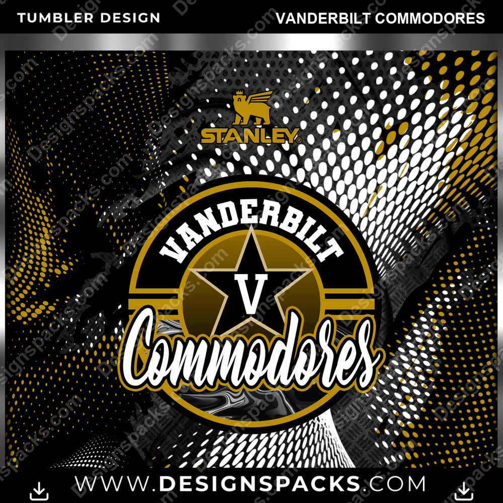 College Sport Stanley Vanderbilt Commodores Tumbler Digital Wrap Design
