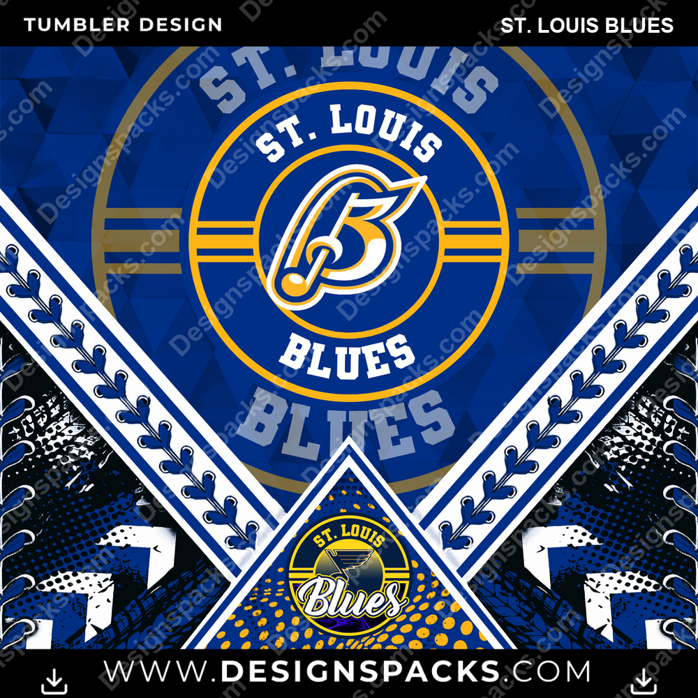 Hockey Diamond St. Louis Blues Tumbler Digital Wrap Design