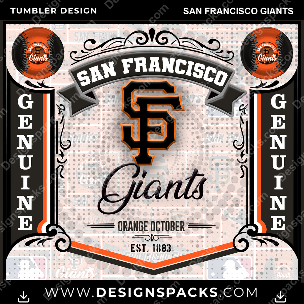 Baseball Bud San Francisco Giants Tumbler Digital Wrap Design
