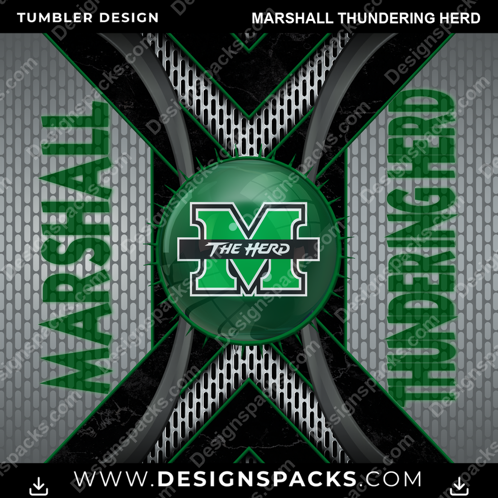College Sport Metal Grating Marshall Thundering Herd NCAA College Sport Tumbler Digital Wrap Design Download