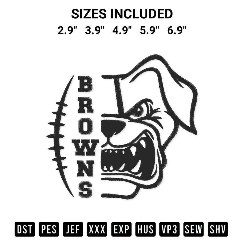 Elevate your next project with our Cleveland Browns Football Embroidery Design embroidery file. Shop high-quality digital patterns instantly at Designspacks.com. Available sizes: 2.9", 3.9", 4.9", 5.9", 6.9".
