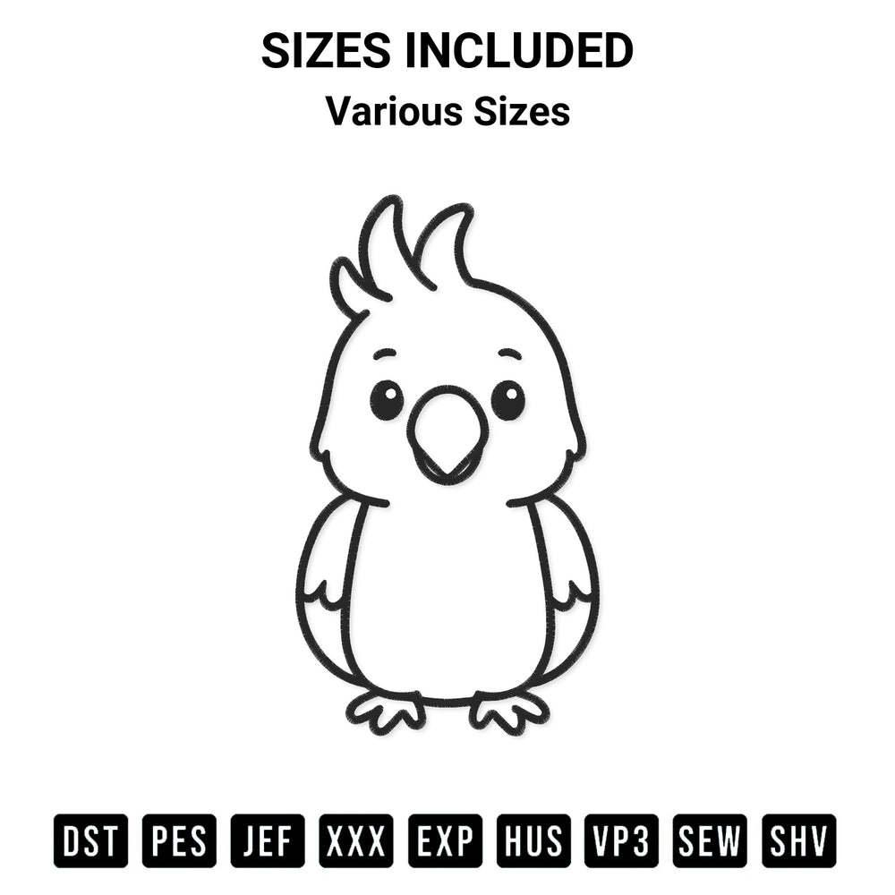 Discover the perfect addition to your crafting collection: Cockitoo Applique Embroidery Design embroidery file. Instantly available at Designspacks.com. Available sizes: Various Sizes.