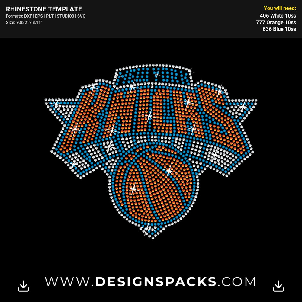 New York Knicks Basketball Logo Rhinestone Digital Template