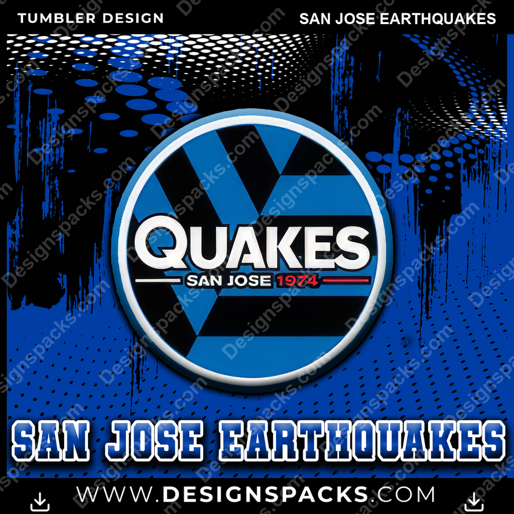 US Soccer Dot Logo San Jose Earthquakes Tumbler Digital Wrap Design
