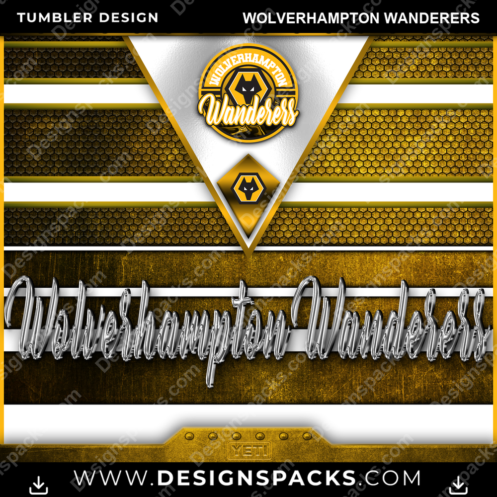Soccer UK YETI Wolverhampton Wanderers Tumbler Digital Wrap Design