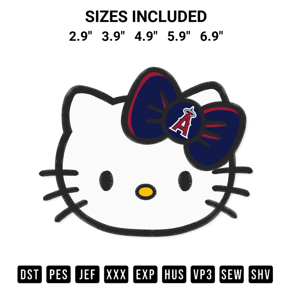 Looking for the perfect pattern? Download the Hello Kitty Face Los Angeles Angels Embroidery Design embroidery design today at Designspacks.com. Crisp, clean stitching guaranteed. Available sizes: 2.9", 3.9", 4.9", 5.9", 6.9".