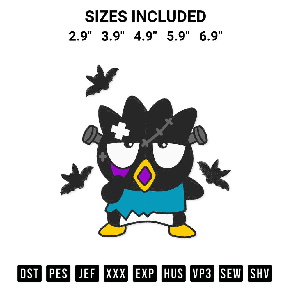 Download the Halloween Frankenstein Badtz Maru Embroidery Design machine embroidery design exclusively at Designspacks.com. Premium digitized pattern for apparel and DIY crafts. Available sizes: 2.9", 3.9", 4.9", 5.9", 6.9".