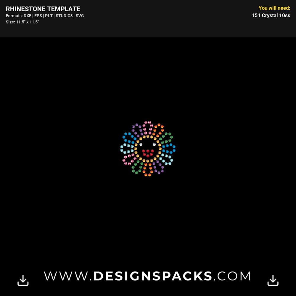 Takashi Murakami Flower Rhinestone Digital Template