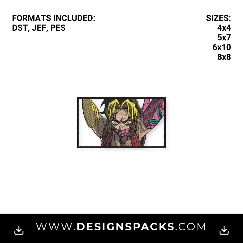 Makio Demon Slayer Manga Panel Embroidery Design - Instant digital download pattern at Designspacks.com