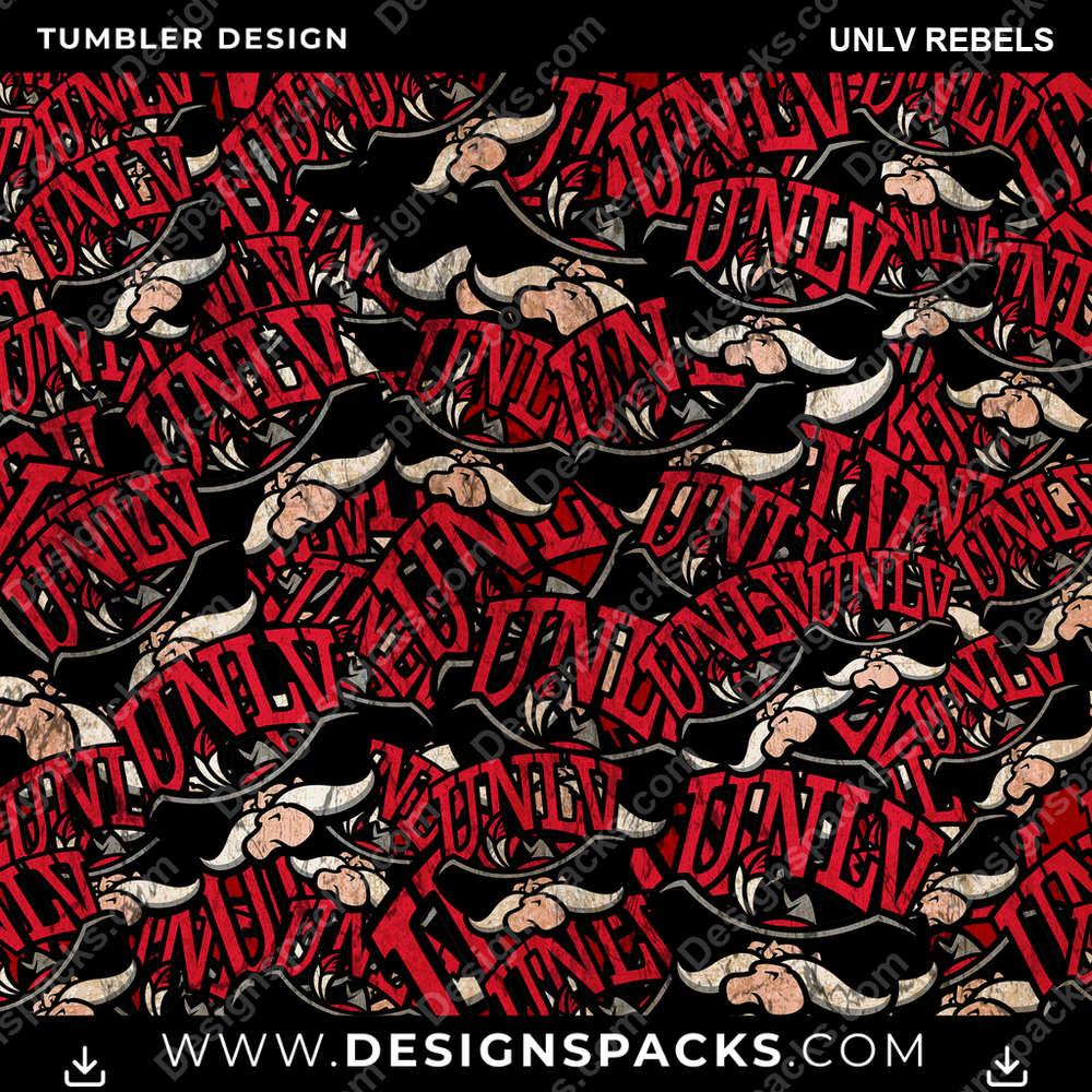 College Sport Logo BG UNLV Rebels Tumbler Digital Wrap Design