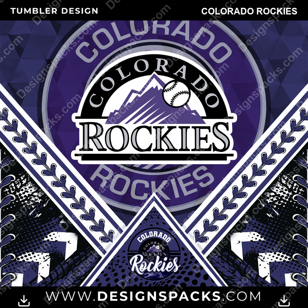 Baseball Diamond Colorado Rockies Tumbler Digital Wrap Design