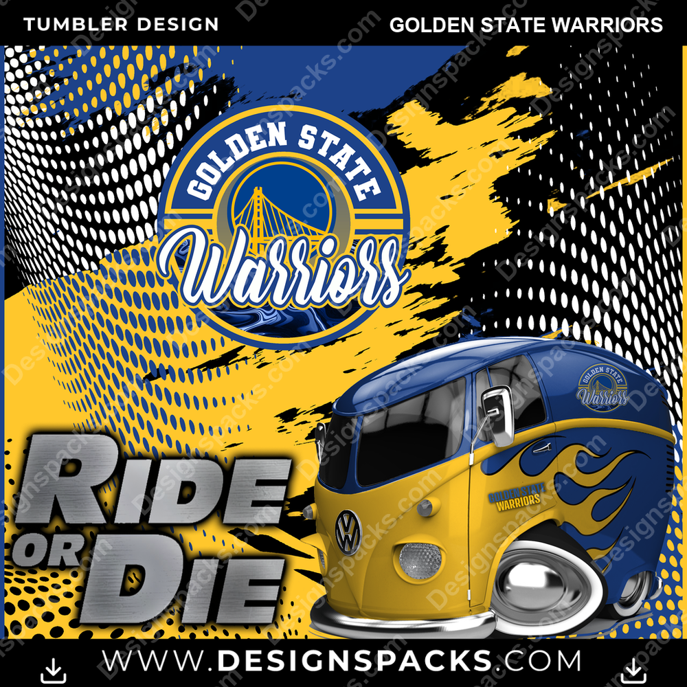 Basketball Ride or Die Golden State Warriors NBA Basketball Tumbler Digital Wrap Design Download