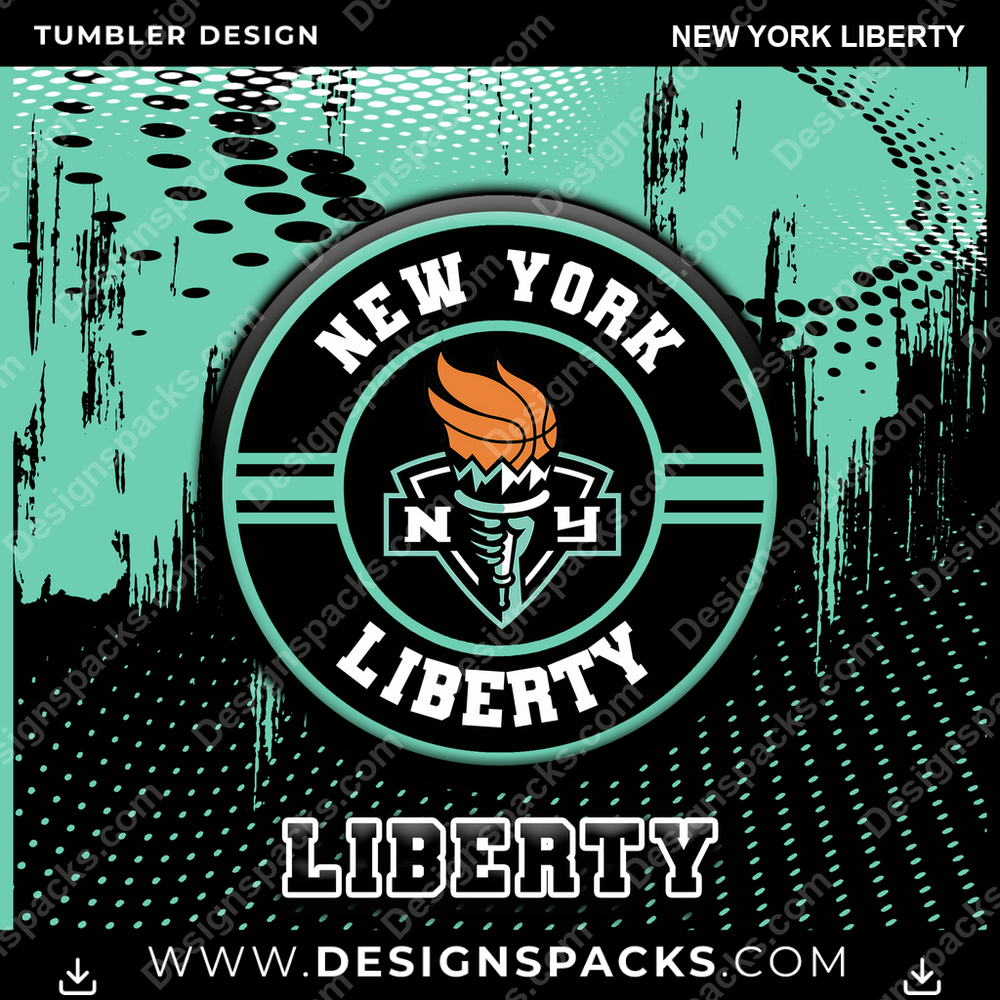 Basketball Dot Logo New York Liberty Tumbler Digital Wrap Design