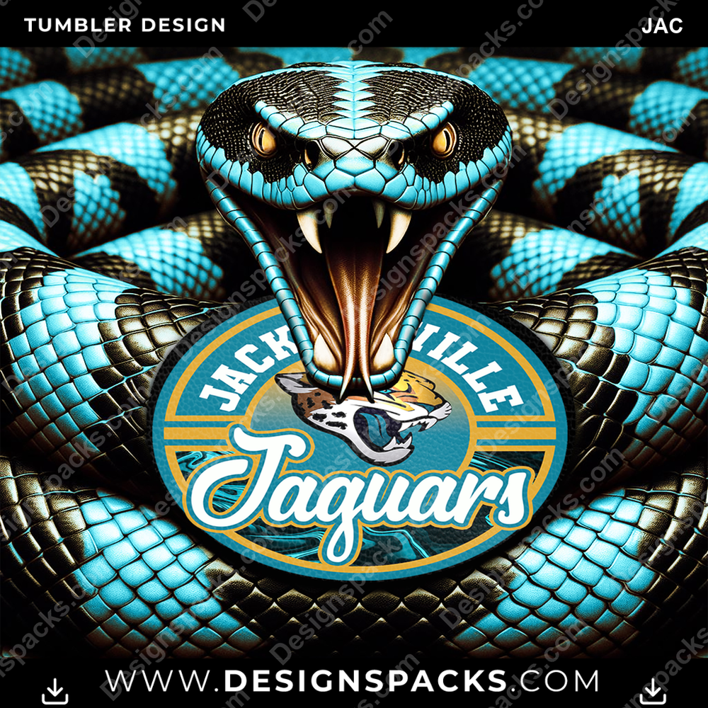 Football Rattle Snake JAC Tumbler Digital Wrap Design