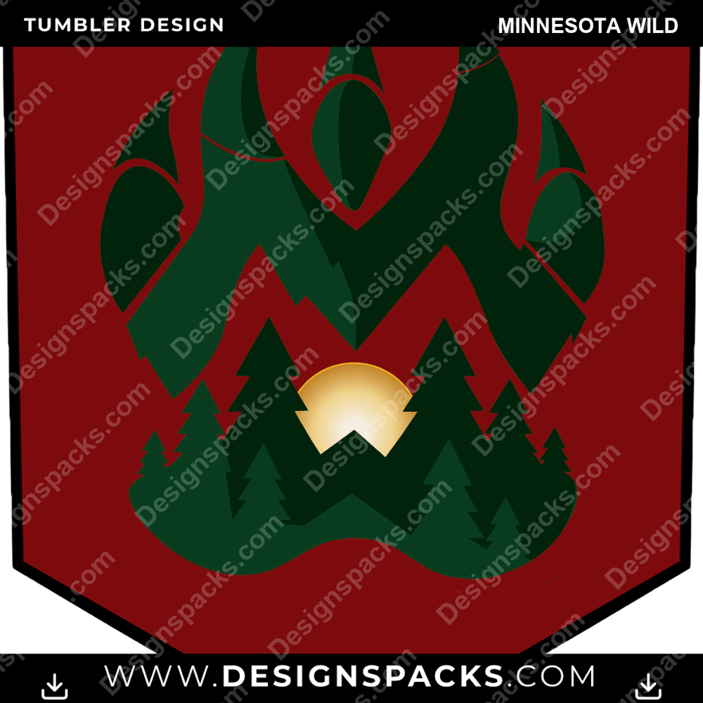 Hockey Sigil Minnesota Wild Tumbler Digital Wrap Design