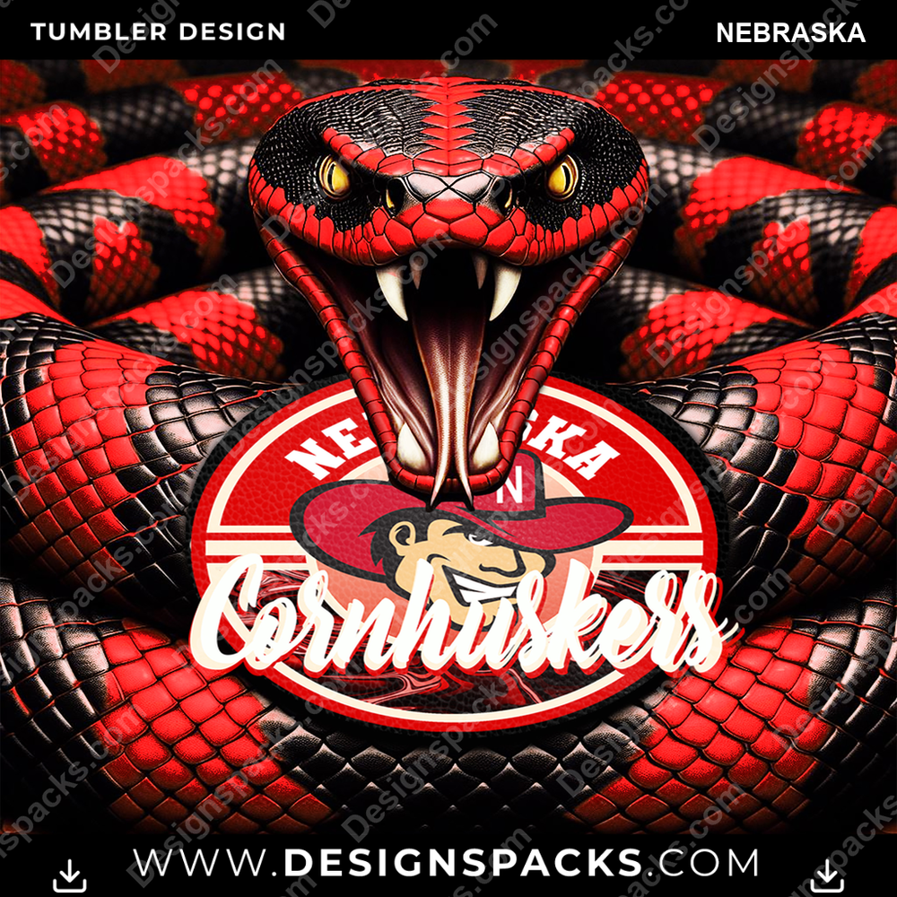 College Sport Rattle Snake Nebraska NCAA College Sport Tumbler Digital Wrap Design Download