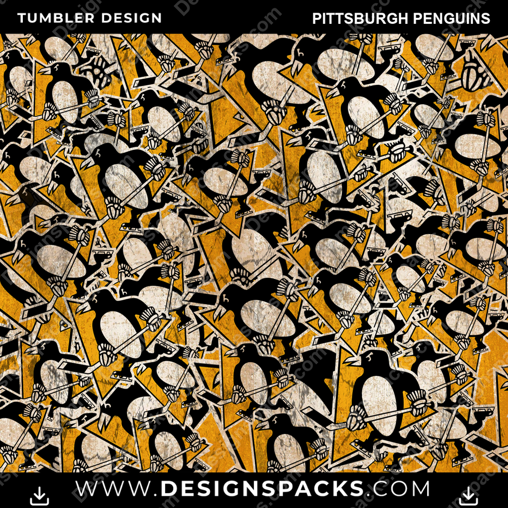 Hockey Logo BG Pittsburgh Penguins NHL Hockey Tumbler Digital Wrap Design Download