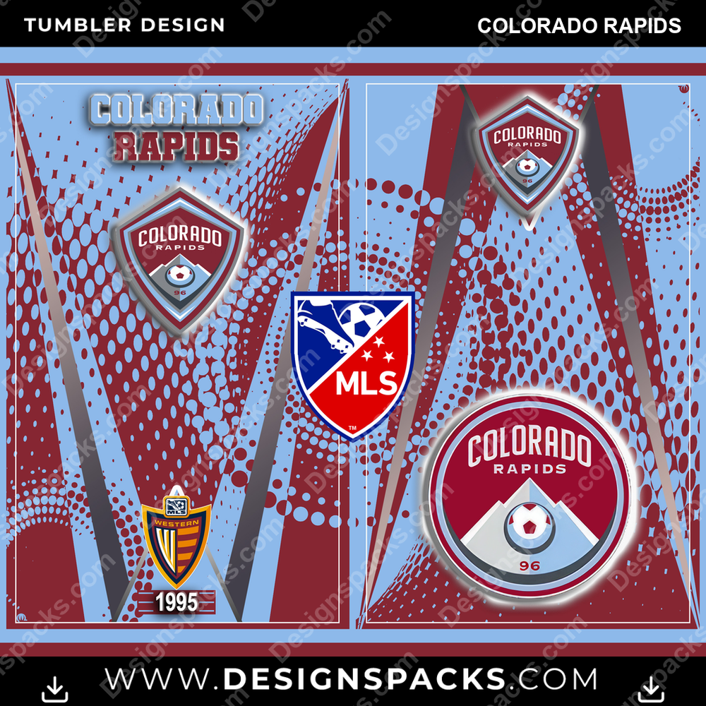 US Soccer Team Logo Colorado Rapids Tumbler Digital Wrap Design