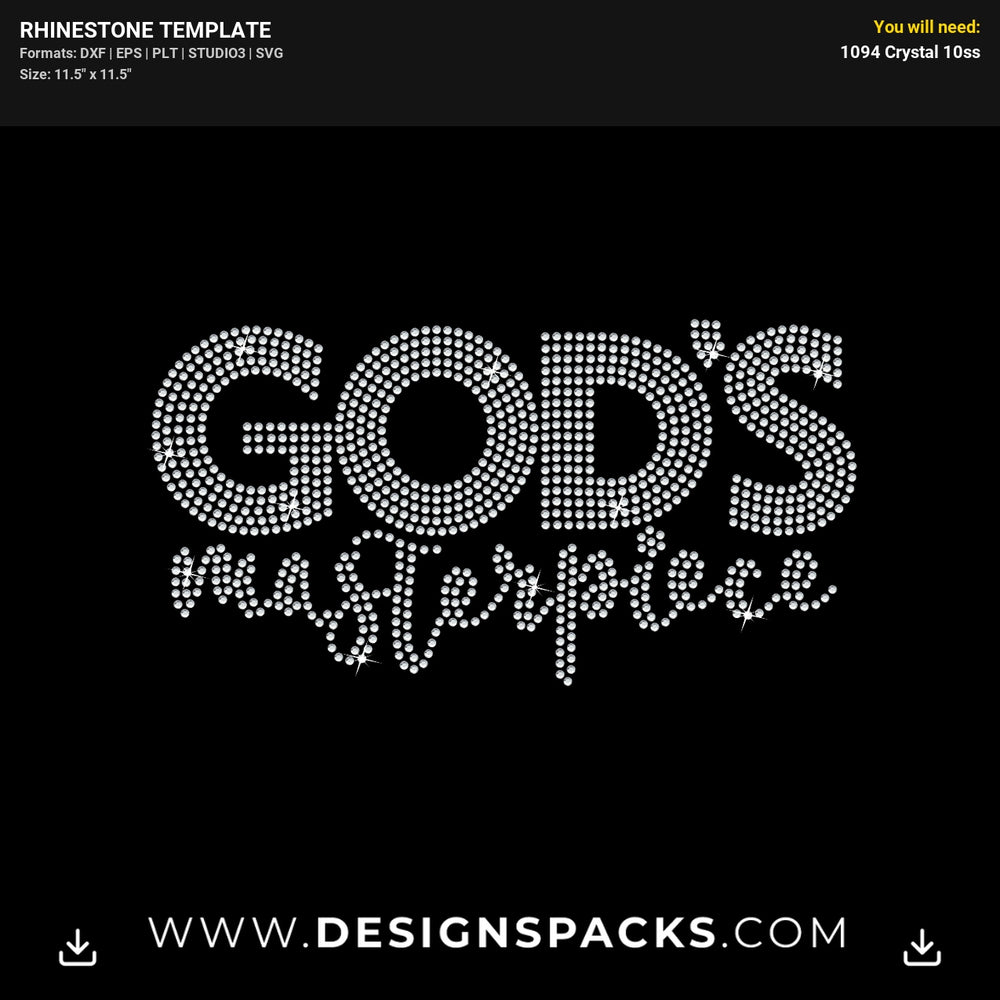 Gods Masterpiece Rhinestone Digital Template