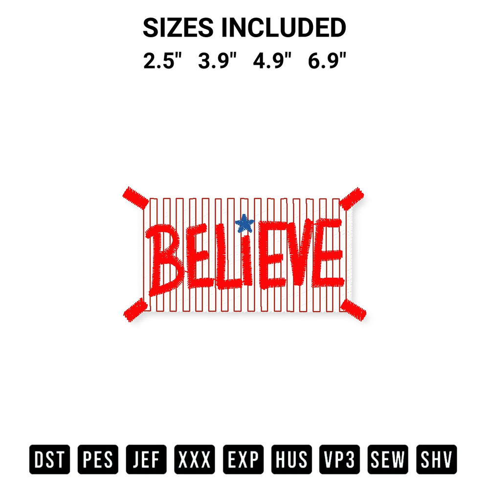 Looking for the perfect pattern? Download the Philly Believe Embroidery Design embroidery design today at Designspacks.com. Crisp, clean stitching guaranteed. Available sizes: 2.5", 3.9", 4.9", 6.9".