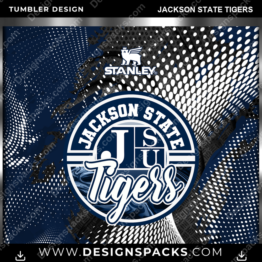College Sport Stanley Jackson State Tigers Tumbler Digital Wrap Design