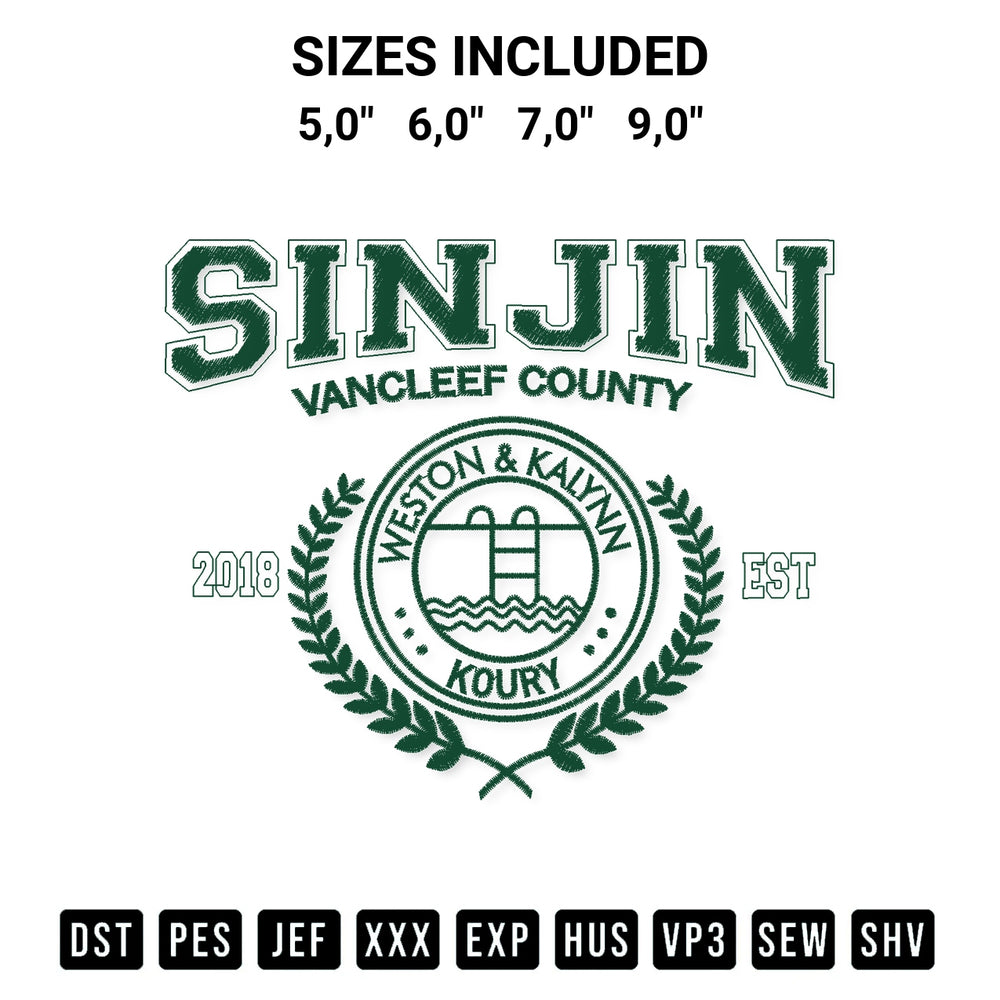 Elevate your next project with our Sinjin Drowning Sinjin Vancleef County Weston And Kalynn Koury 2018 Embroidery Design embroidery file. Shop high-quality digital patterns instantly at Designspacks.com. Available sizes: 5,0", 6,0", 7,0", 9,0".