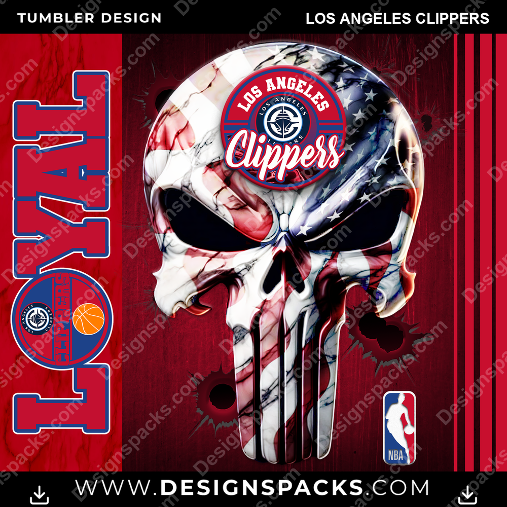 Basketball Loyal Los Angeles Clippers Tumbler Digital Wrap Design