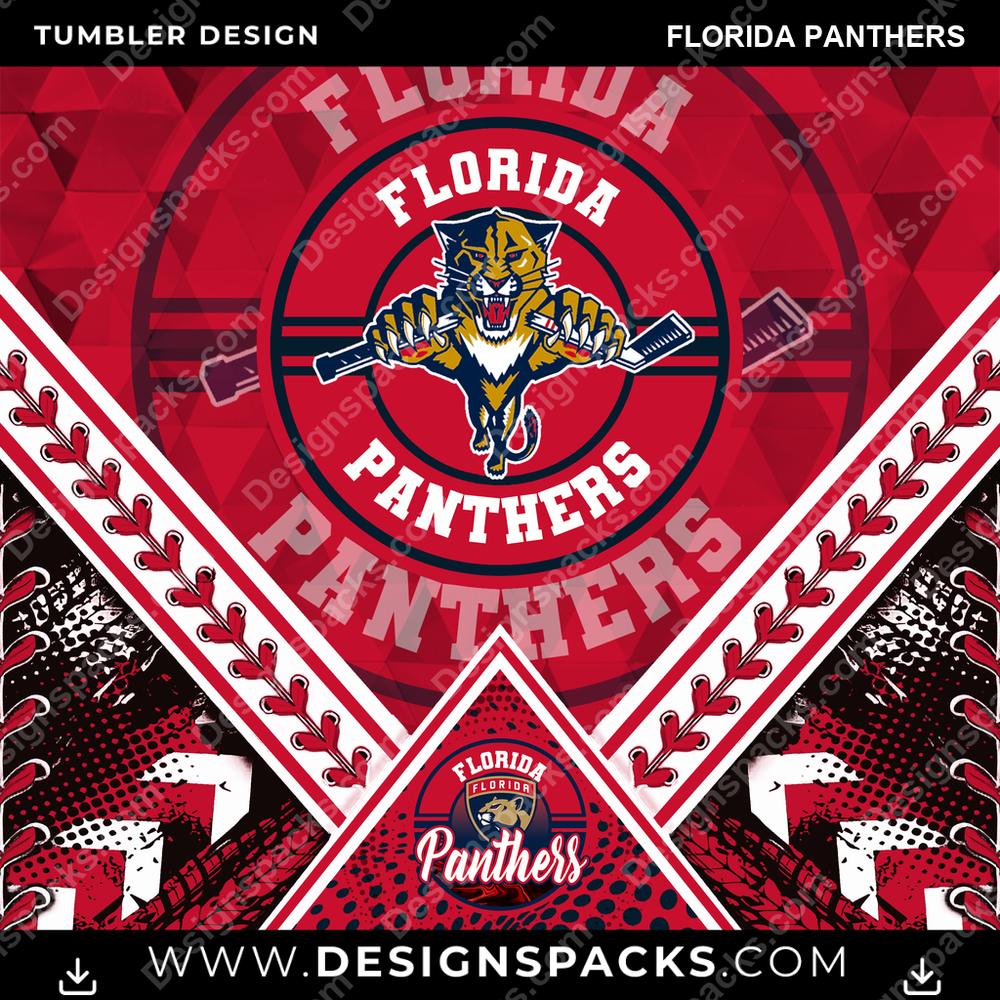 Hockey Diamond Florida Panthers Tumbler Digital Wrap Design