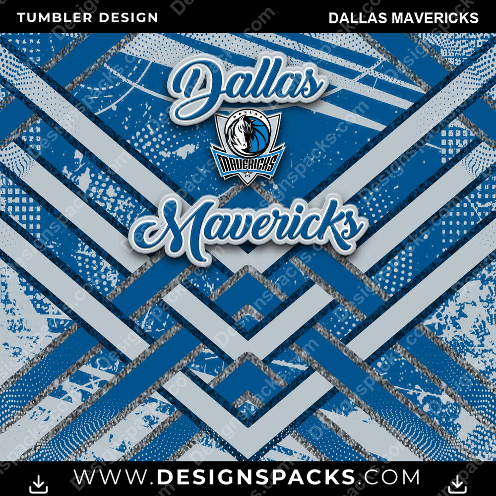 Basketball Glitter Stripe Dallas Mavericks Tumbler Digital Wrap Design