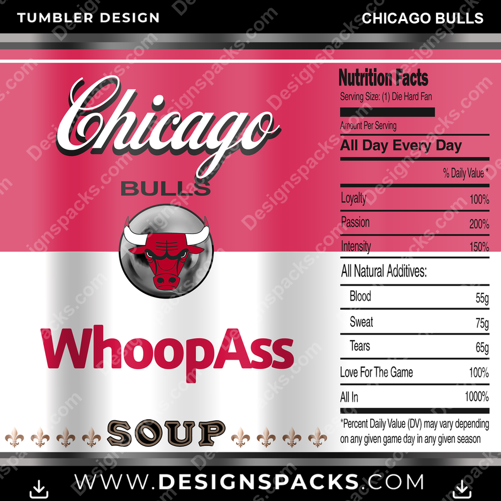 Basketball Soup Can Chicago Bulls Tumbler Digital Wrap Design