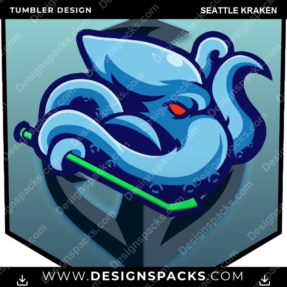 Hockey Sigil Seattle Kraken Tumbler Digital Wrap Design