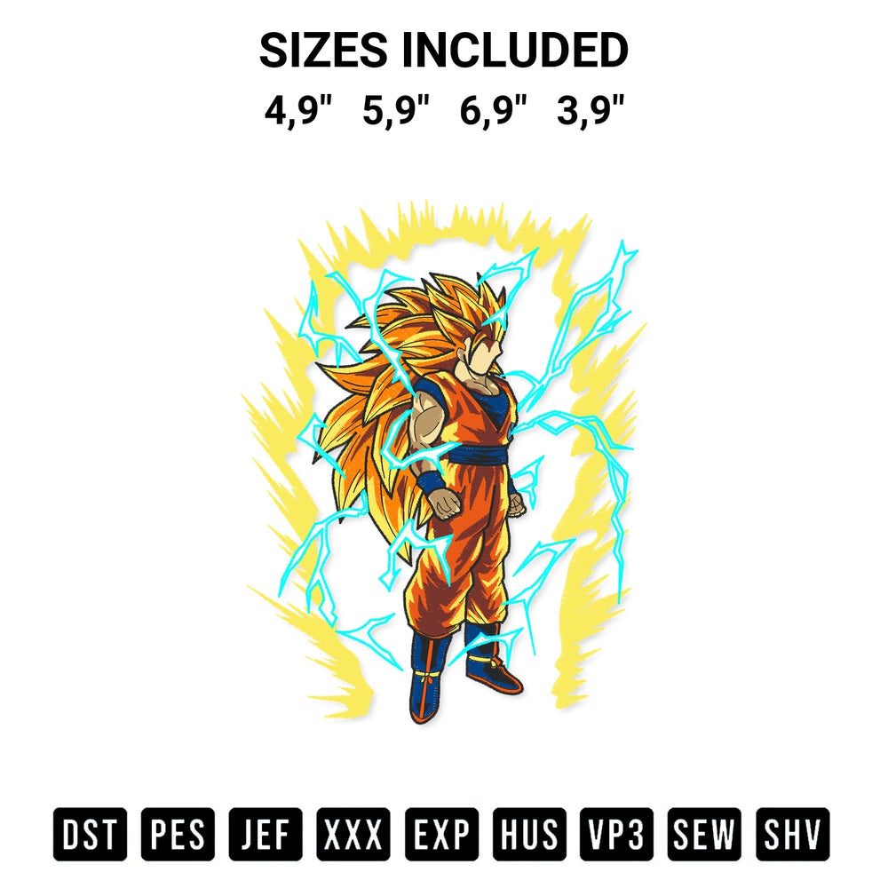 Get the Son Goku Dragon Ball Logo Embroidery Design embroidery design for your custom crafts! Premium digitized files available for instant download at Designspacks.com. Available sizes: 4,9", 5,9", 6,9", 3,9".