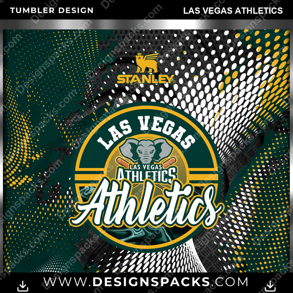 Baseball Stanley Las Vegas Athletics Tumbler Digital Wrap Design
