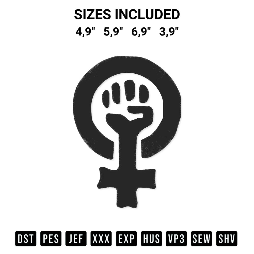 Transform your fabrics with the Feminist Fist Feminist Power Strong Women Blm Silhouette Feminist Fist Logo Embroidery Design embroidery design. Instant access to premium digitized patterns at Designspacks.com. Available sizes: 4,9", 5,9", 6,9", 3,9".