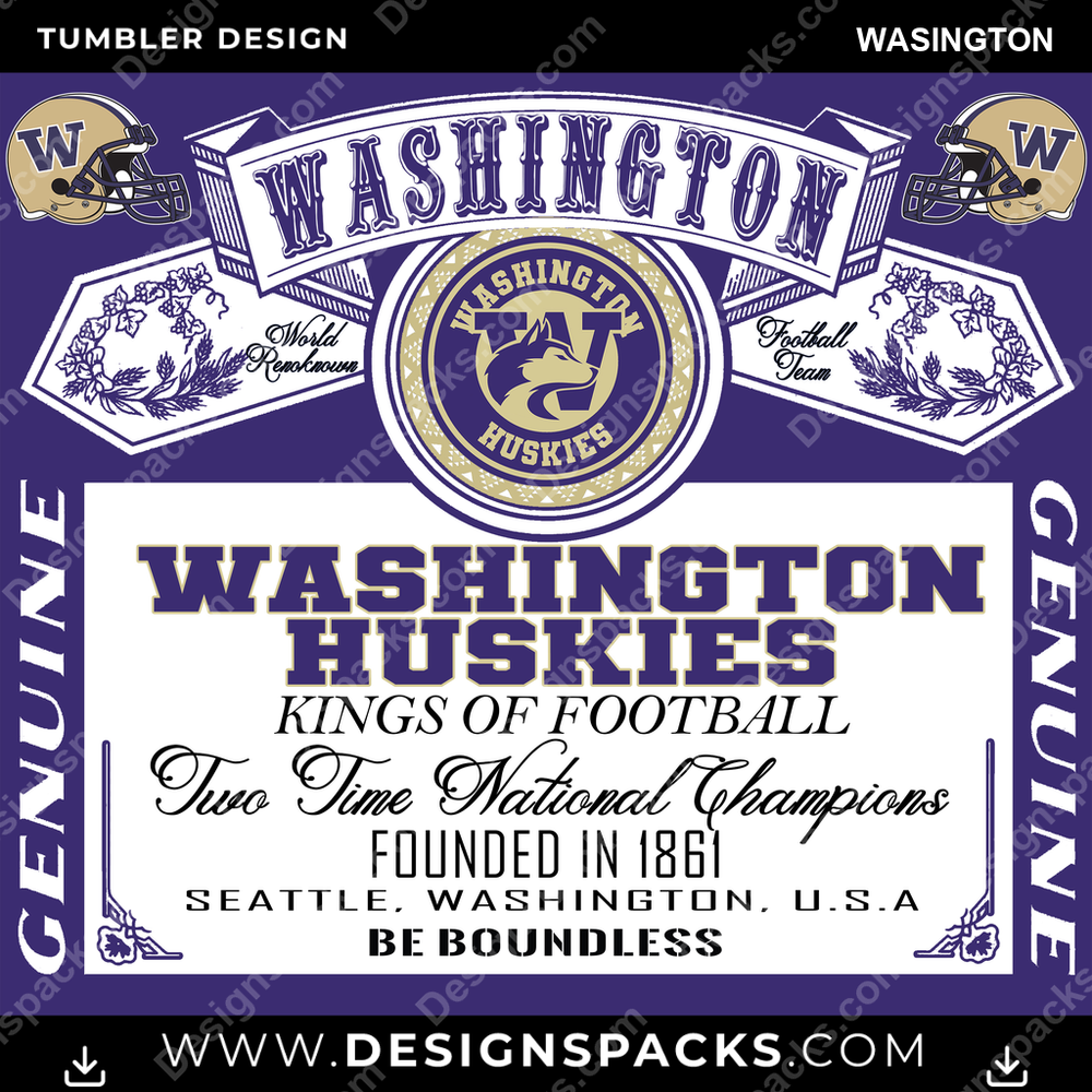 College Sport Bud Wasington Tumbler Digital Wrap Design