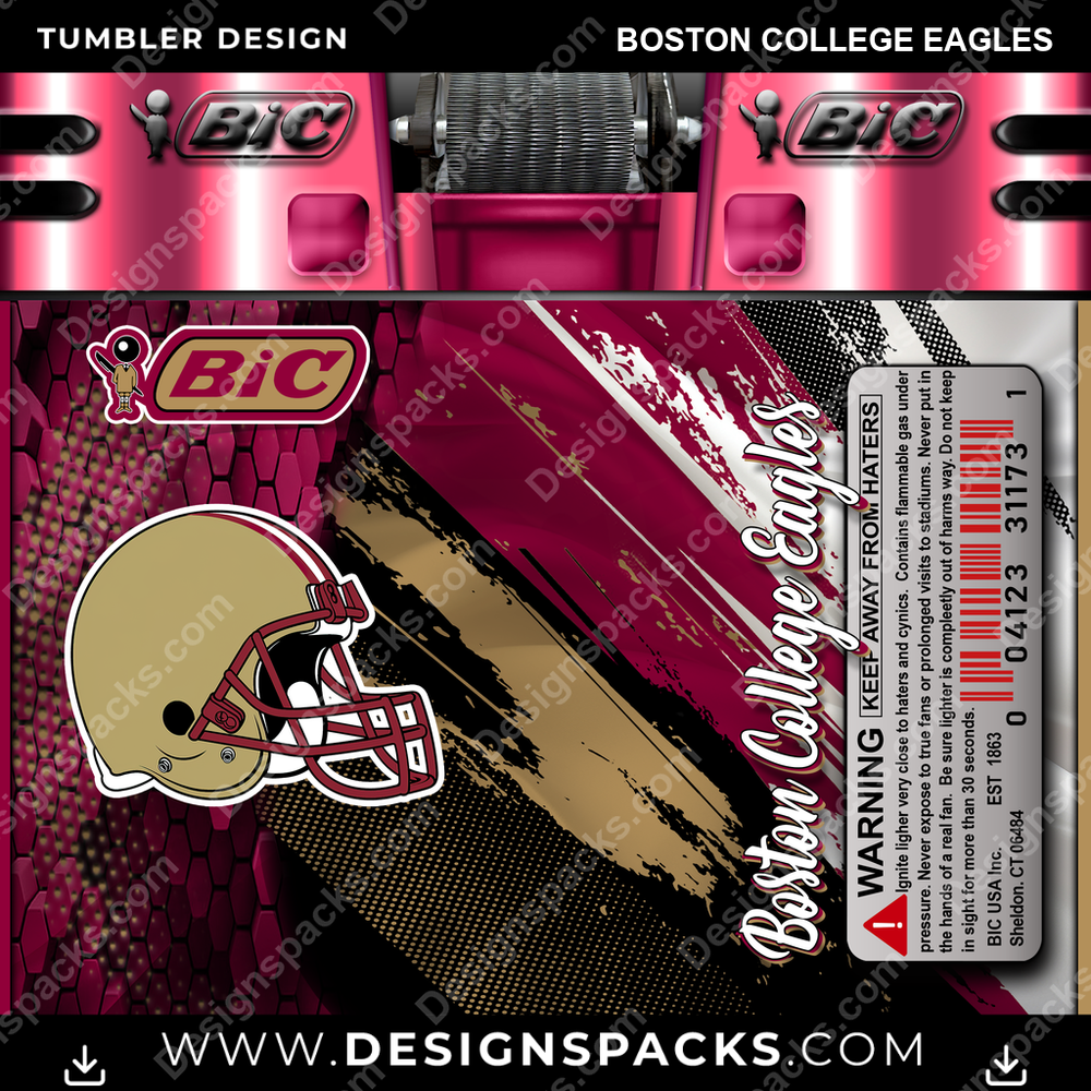 College Sport BIC Lighter Boston College Eagles NCAA College Sport Tumbler Digital Wrap Design Download