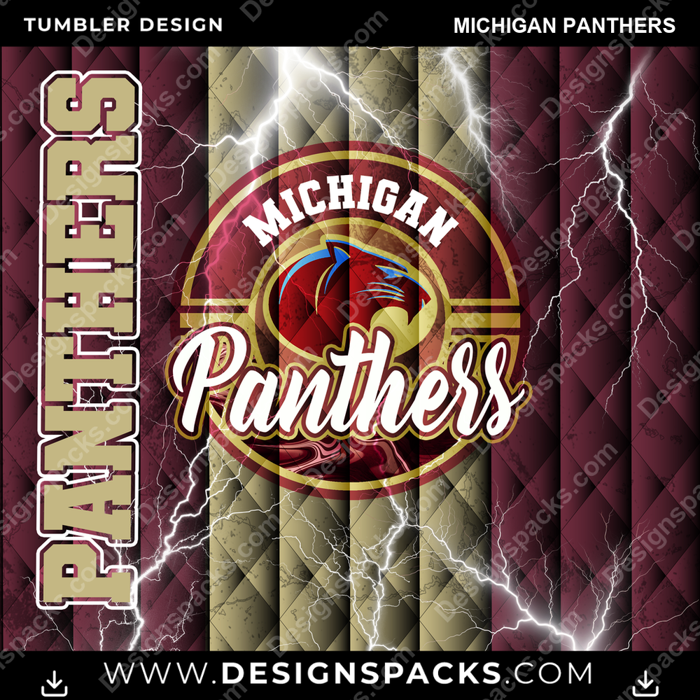 Canada Football Diamond Michigan Panthers Tumbler Digital Wrap Design