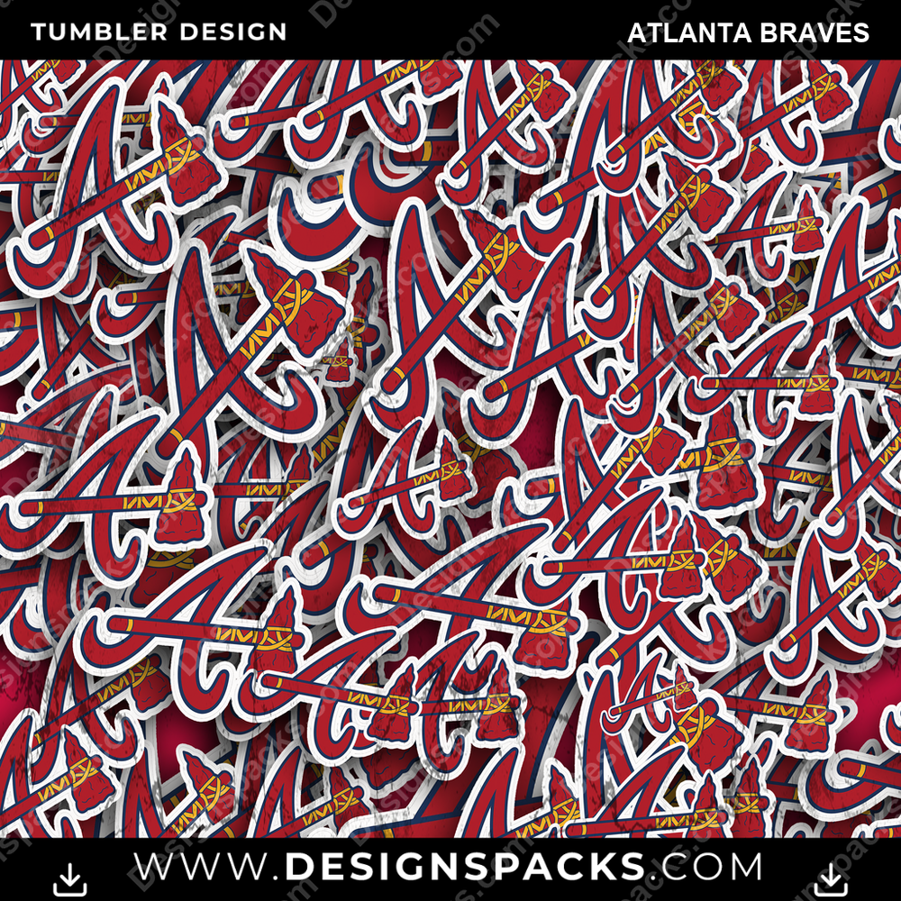 Baseball Logo BG Atlanta Braves Tumbler Digital Wrap Design