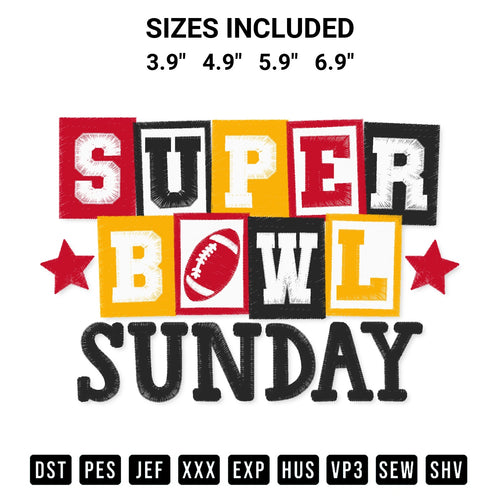 Transform your fabrics with the Super Bowl Sunday Chiefs Embroidery Design embroidery design. Instant access to premium digitized patterns at Designspacks.com. Available sizes: 3.9