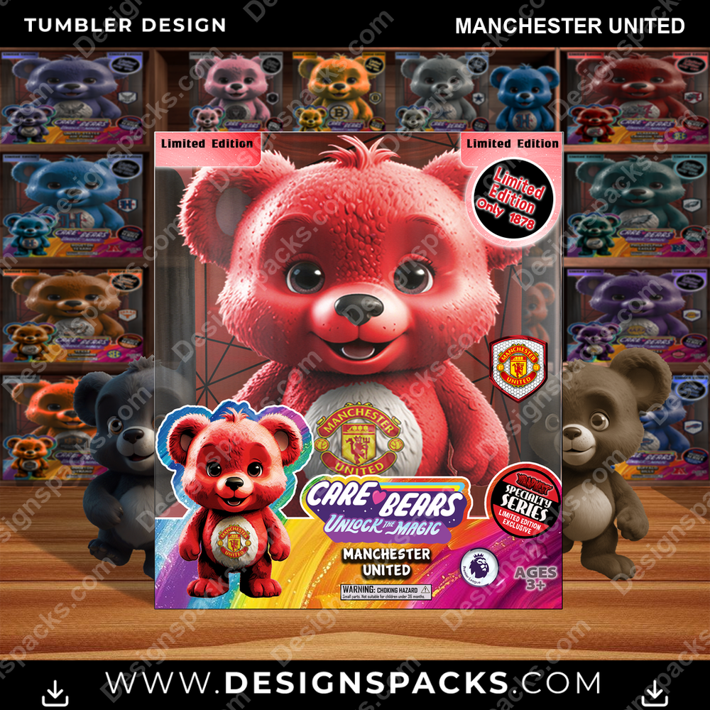 Soccer UK Care Bear Box Manchester United MLS Soccer Tumbler Digital Wrap Design Download