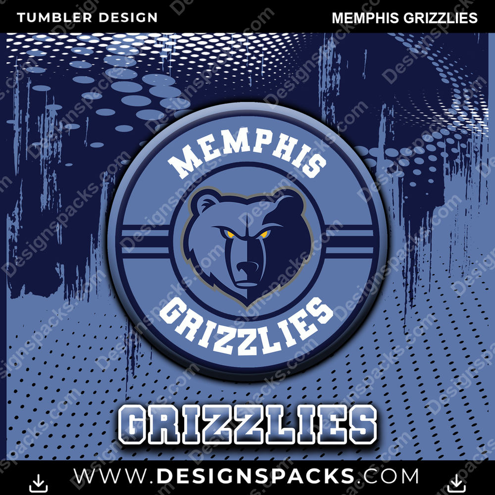 Basketball Dot Logo Memphis Grizzlies NBA Basketball Tumbler Digital Wrap Design Download
