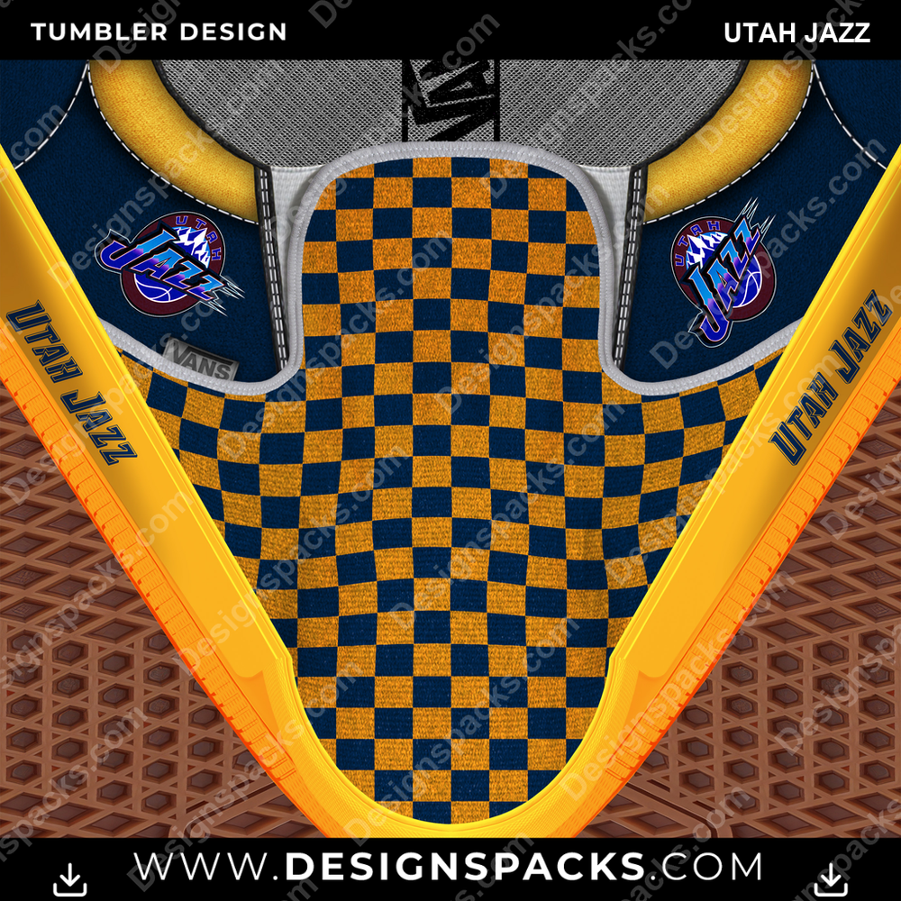 Basketball Vans Classic Utah Jazz Tumbler Digital Wrap Design