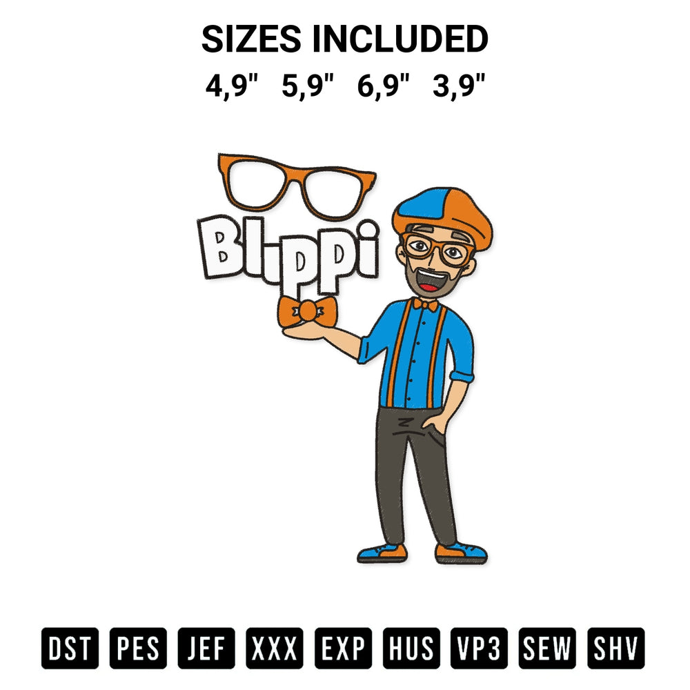 Stitch like a pro with the Blippi Logo Embroidery Design embroidery pattern from Designspacks.com. High-quality digital machine embroidery file. Available sizes: 4,9", 5,9", 6,9", 3,9".