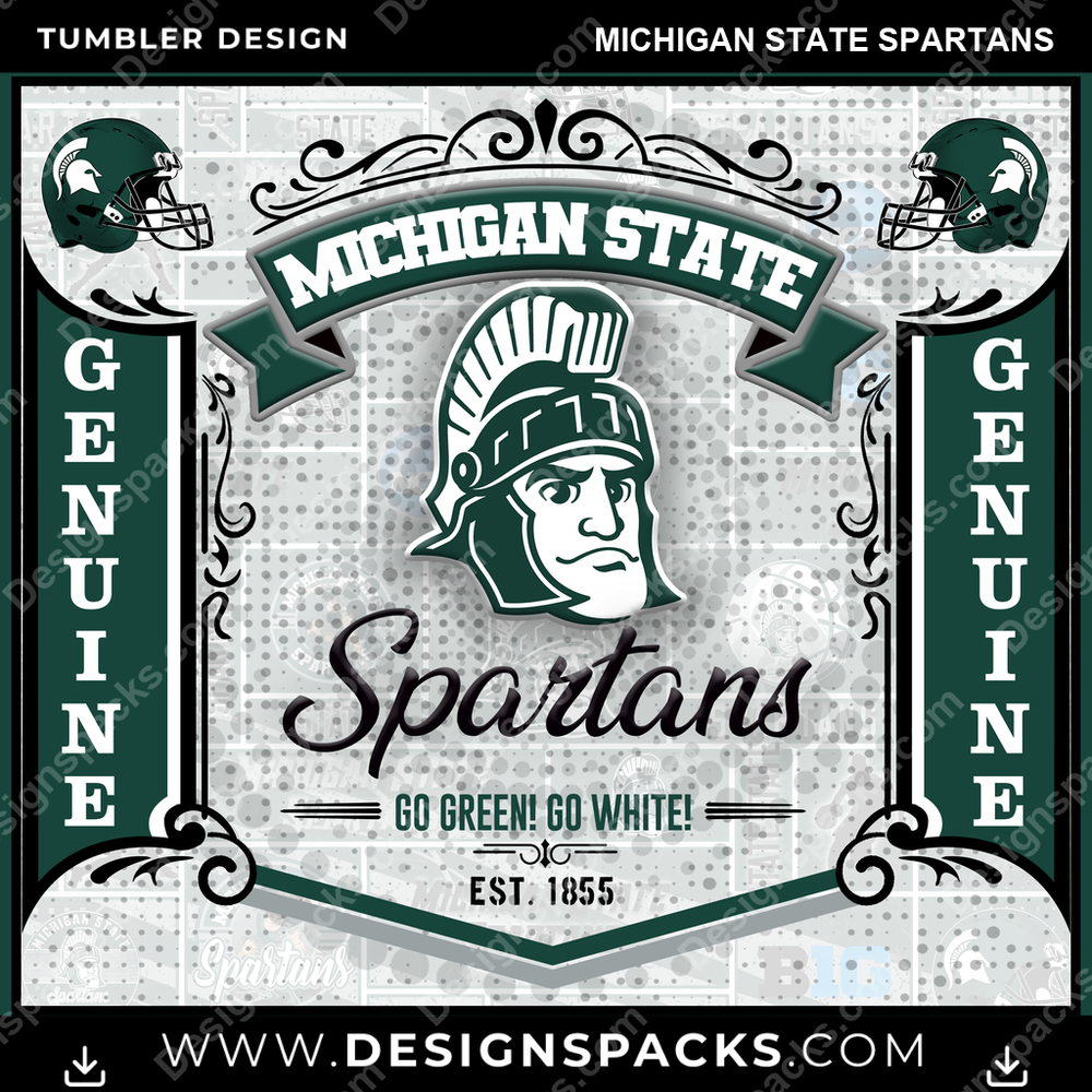 College Sport Bud Michigan State Spartans NCAA College Sport Tumbler Digital Wrap Design Download