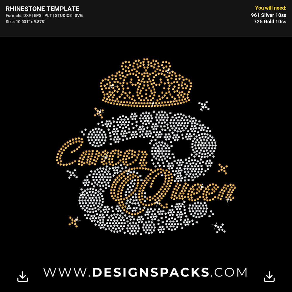 Cancer Symbol Queen Crown Rhinestone Digital Template
